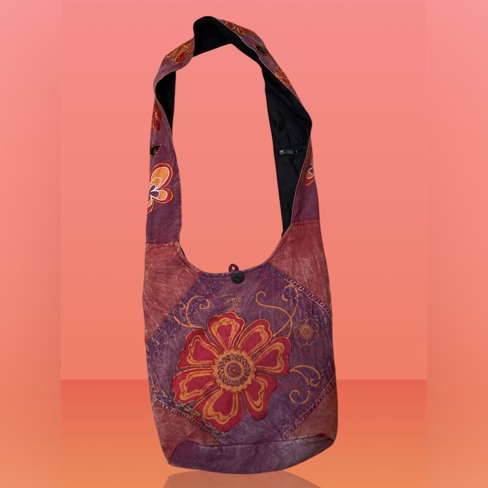 Shop Therapy imported from Nepal Patchwork Bohemian Shoulder/Crossbody Bag EUC